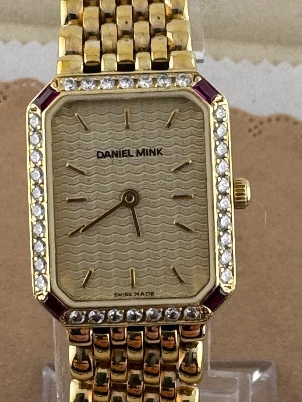 Vintage 18K 10 Micron Gold Plated Daniel Mink EleganceTank Dress Watch